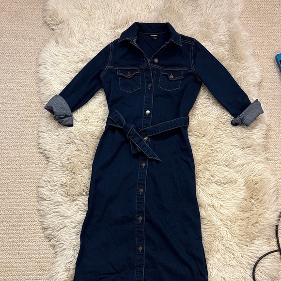 Joe Fresh Dark Blue Denim Long Sleeve Dress - Picture 1 of 5